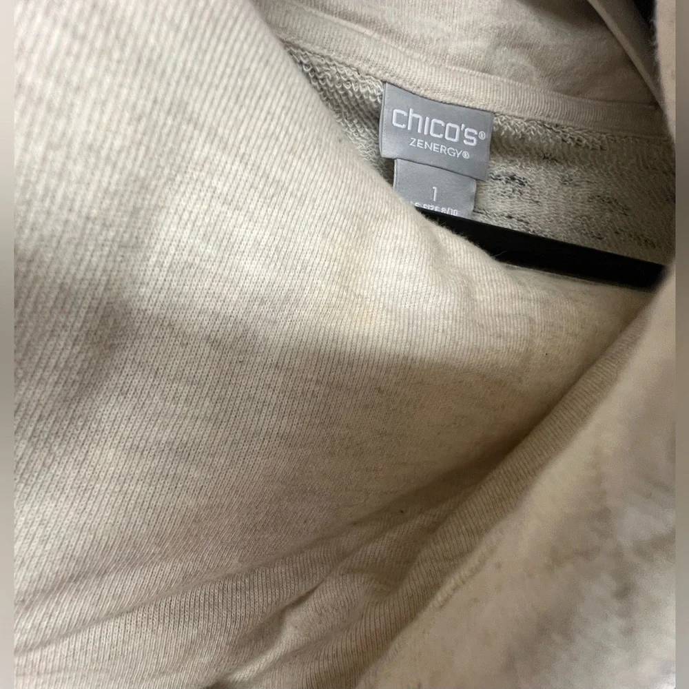 Chico's Cream Cowl Neck Sweater with‎ Textured Knit- Size: 1